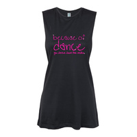 Glitter Dance- Because of dance you dance down aisles - Text Pink