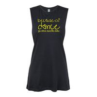Glitter Dance- Because of dance you dance down aisles - Text Yellow