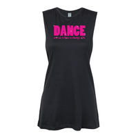 Glitter Dance - Dance one more time is always a lie - Text Pink Hoodie Grey