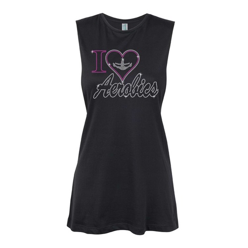Aerobics- I heart Aerobics Muscle Black, (Kids-2)