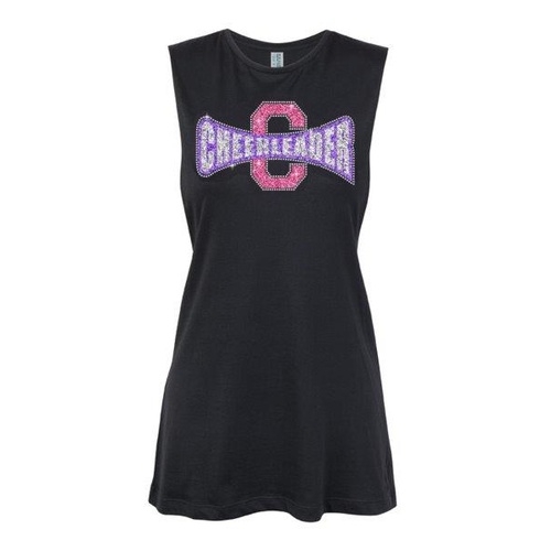 Glitter- Cheer- Cheerleader  Muscle Black, (Kids-2)