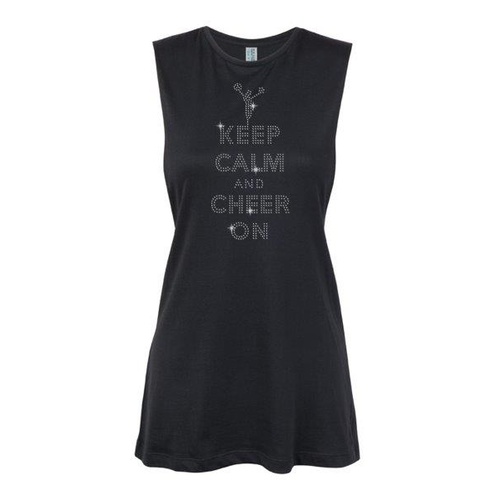 Cheer- Keep Calm and Cheer on Muscle Black, (Kids-2)
