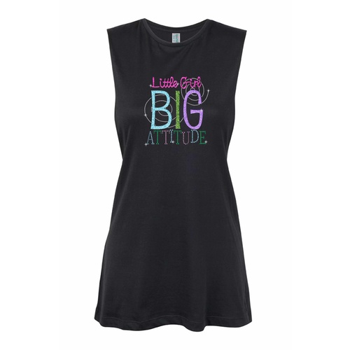 General - Little Girl BIG Attitude  Muscle Black, (Kids-2)