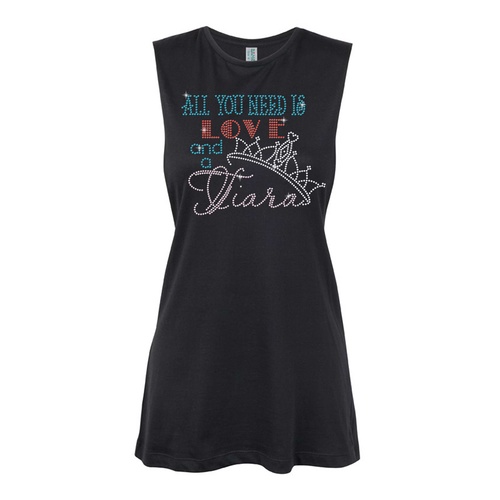 General- Love and a Tiara  Muscle Black, (Kids-2)