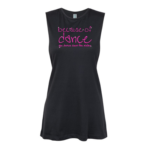 Glitter Dance- Because of dance you dance down aisles - Pink  Muscle Black, (Kids-2)