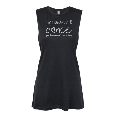 Glitter Dance- Because of dance you dance down aisles - Silver  Muscle Black, (Kids-2)