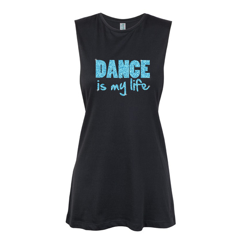 Glitter Dance- Dance is my life-Blue  Muscle Black, (Kids-2)