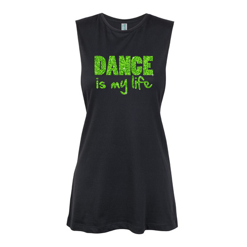 Glitter Dance- Dance is my life-Green  Muscle Black, (Kids-2)