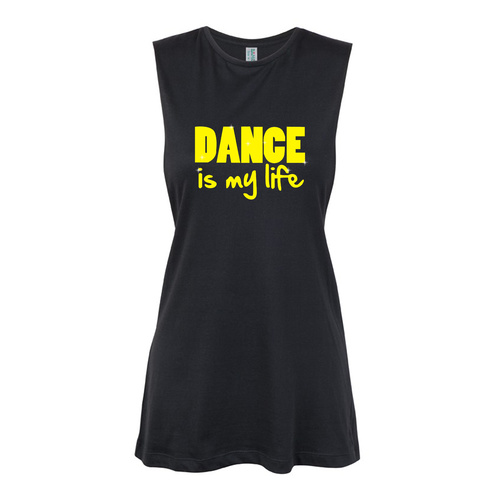 Glitter Dance- Dance is my life-Yellow Muscle Black, (Kids-2)