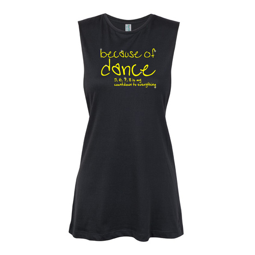 Glitter Dance - 5 6 7 8 is my count down to everything - Yellow  Muscle Black, (Kids-2)