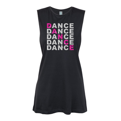 Glitter Dance - 5 X Dance Pink  Muscle Black, (Kids-2)
