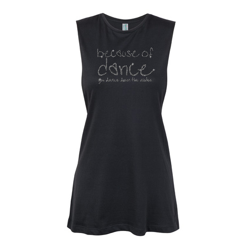 Glitter Dance- Because of dance you dance down aisles - Black  Muscle Black, (Kids-2)