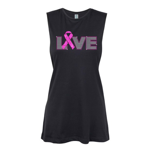 Glitter General -  Love glitter with rhinestone Muscle Black, (Kids-2)