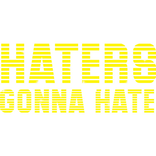 Glitter General - Haters gonna hate - Yellow Muscle Black, (Kids-2)