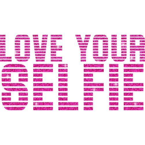 Glitter General - Love your selfie- Pink Muscle Black, (Kids-2)