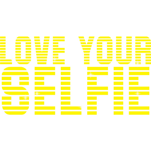 Glitter General - Love your selfie- Yellow Muscle Black, (Kids-2)