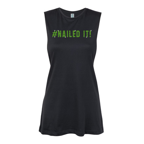 Glitter General - Nailed It - Text Green Muscle Black, (Kids-2)