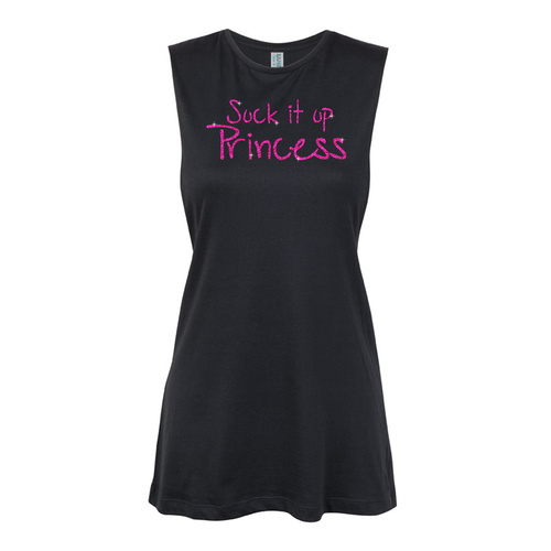 Glitter General - Suck it up princess - Pink Muscle Black, (Kids-2)