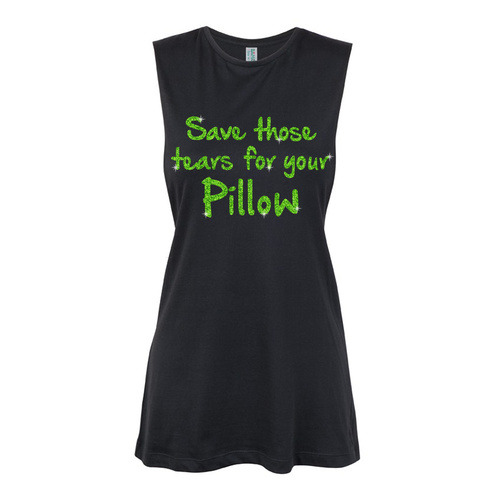 Glitter General- Save those tears for the pillow - Green Muscle Black, (Kids-2)