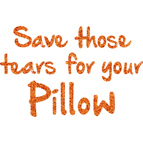 Glitter General- Save those tears for the pillow - Orange 2 Muscle Black, (Kids-2)