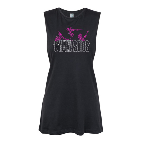 Gymnastic-Gymnastics Girls Muscle Black, (Kids-2)