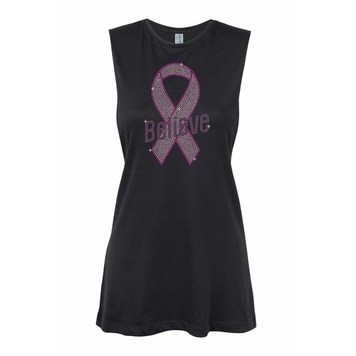 Inspirational-Believe Ribbon  Muscle Black, (Kids-2)