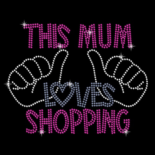 Mum-This Mum Loves Shopping Muscle Black, (Kids-2)