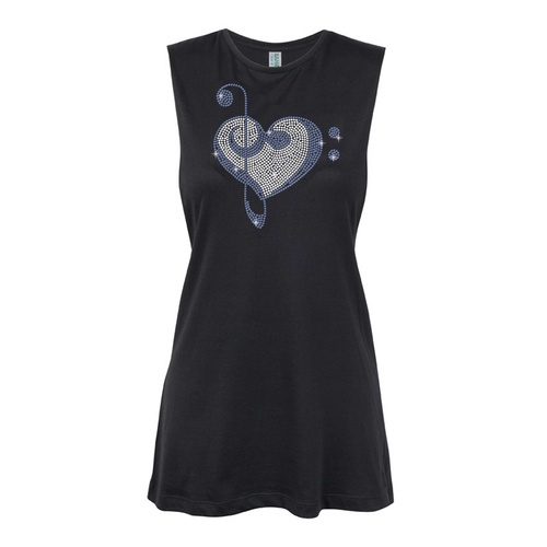 Music- Blue Band Heart Muscle Black, (Kids-2)