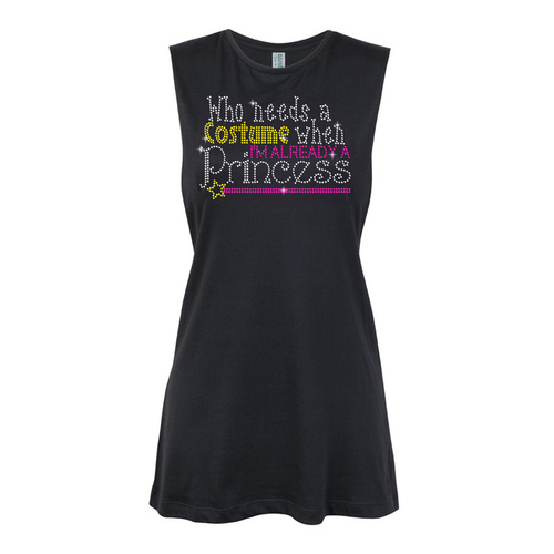 Princess- Who needs a costume? Muscle Black, (Kids-2)