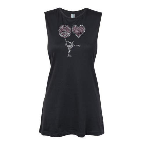 Skate - Peace Heart Roller Skate Muscle Black, (Kids-2)